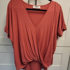 Double Zero Orange Wrap Blouse Relaxed Fit
